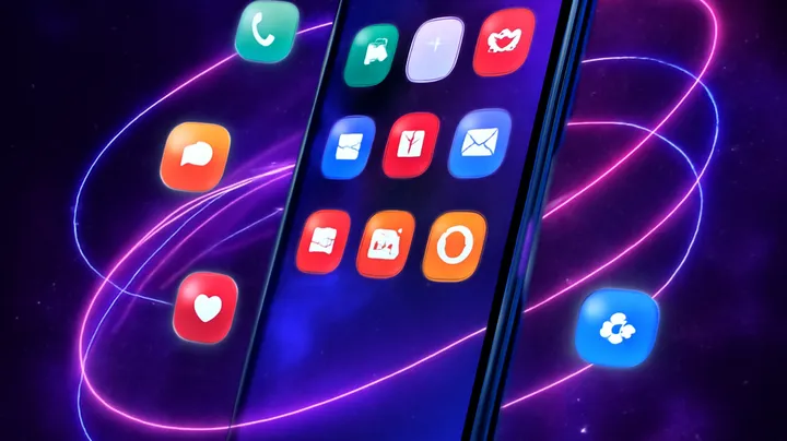 BB44 BED COM Sleek smartphone floating in space