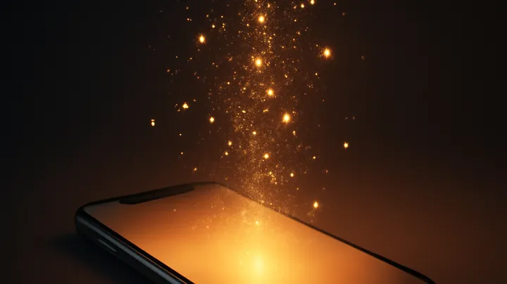 BB44 BED COM Modern phone with glowing screen